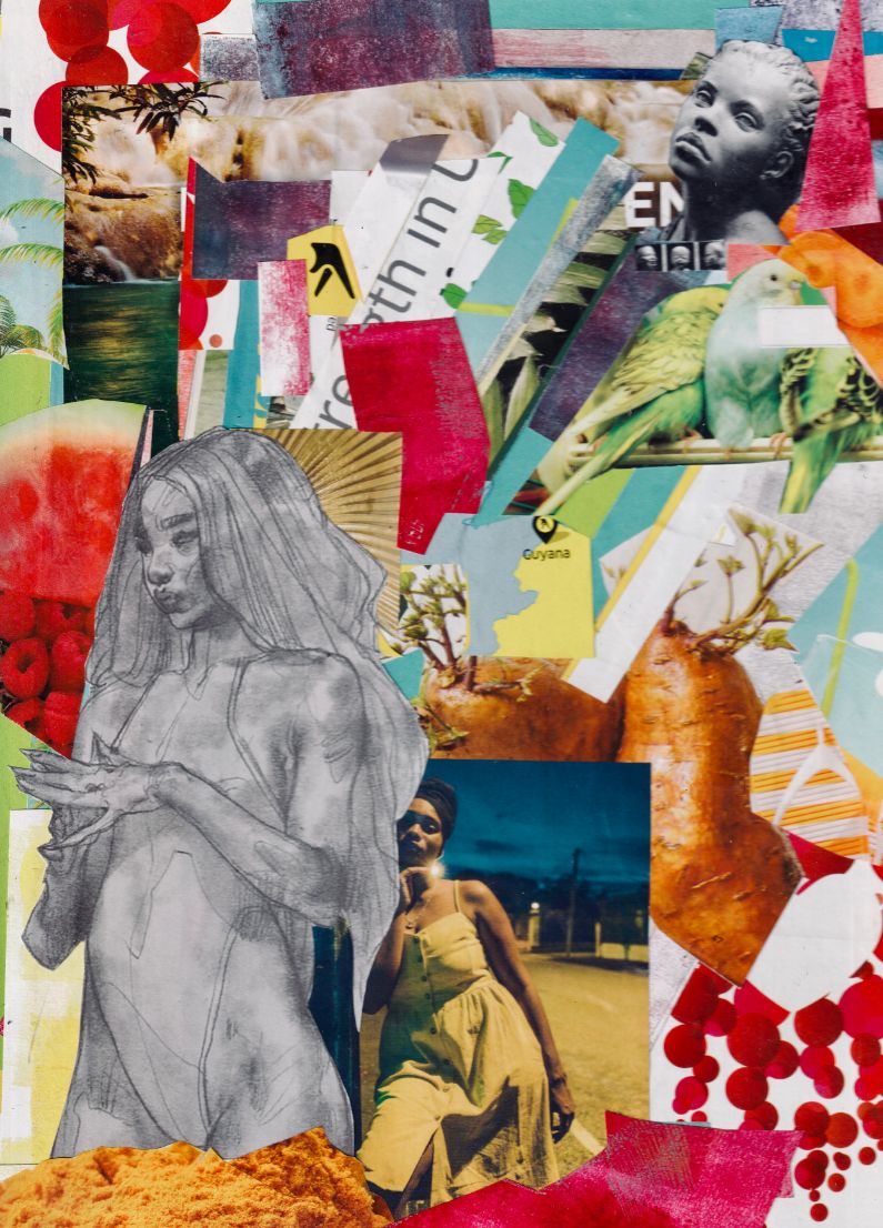 Traditional Human Handmade Collage Print 15 - The Unknown Girl