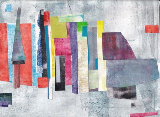 Collage, Acylic, Watercolor 11.5” x 9” Wonderful Wanderings Series Collage 20