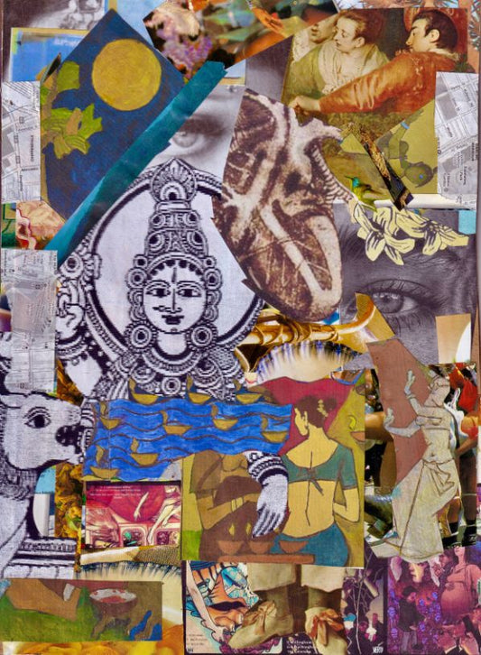 Traditional Human Handmade Collage Print 5 - Lost Goddess