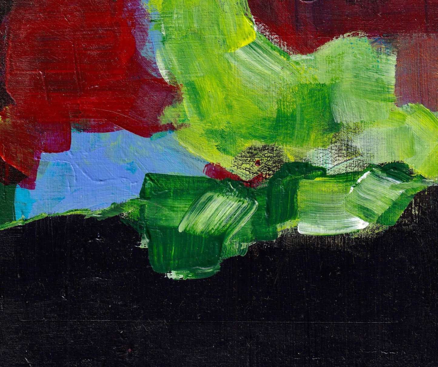 Relief Ink, Acrylic  Mixed media 4.5" x 5.5" -Awaiting Spring 15