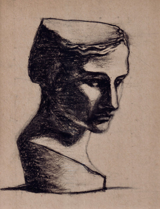 Charcoal 8” x 6” Cast Drawing - Goddess Psyche