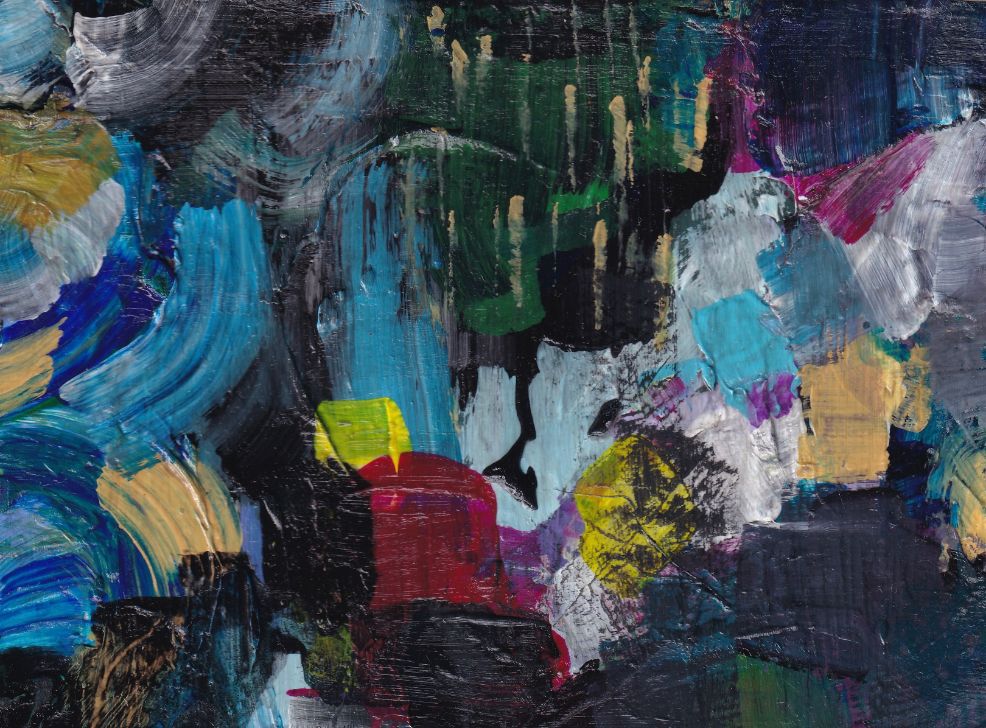 Relief Ink, Acrylic, Mixed media 5.5" x 4" -Awaiting Spring 29