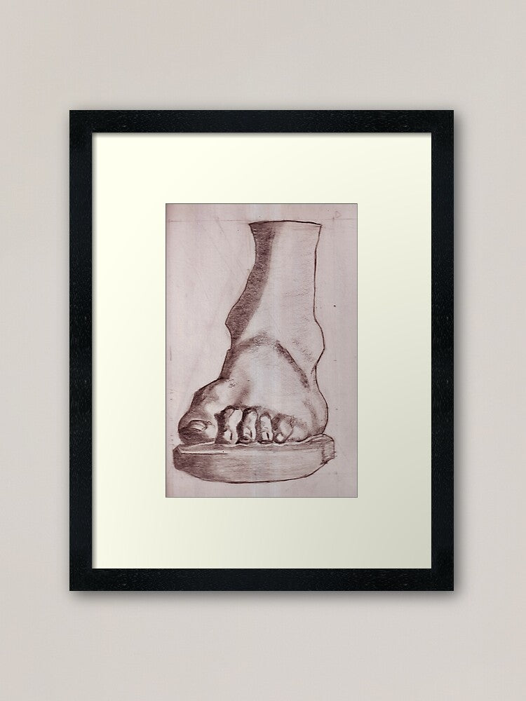 Graphite 10” x 6” Cast Drawing - Roman Left Foot