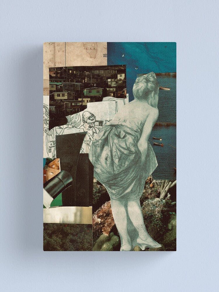 Traditional Human Handmade Collage Print 4 - Into the Sea