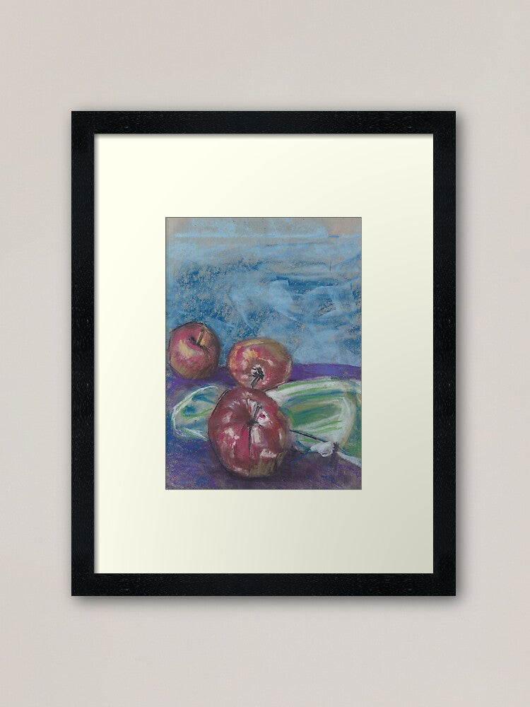 Soft Pastel - 12” x 9” Three Apples at Play