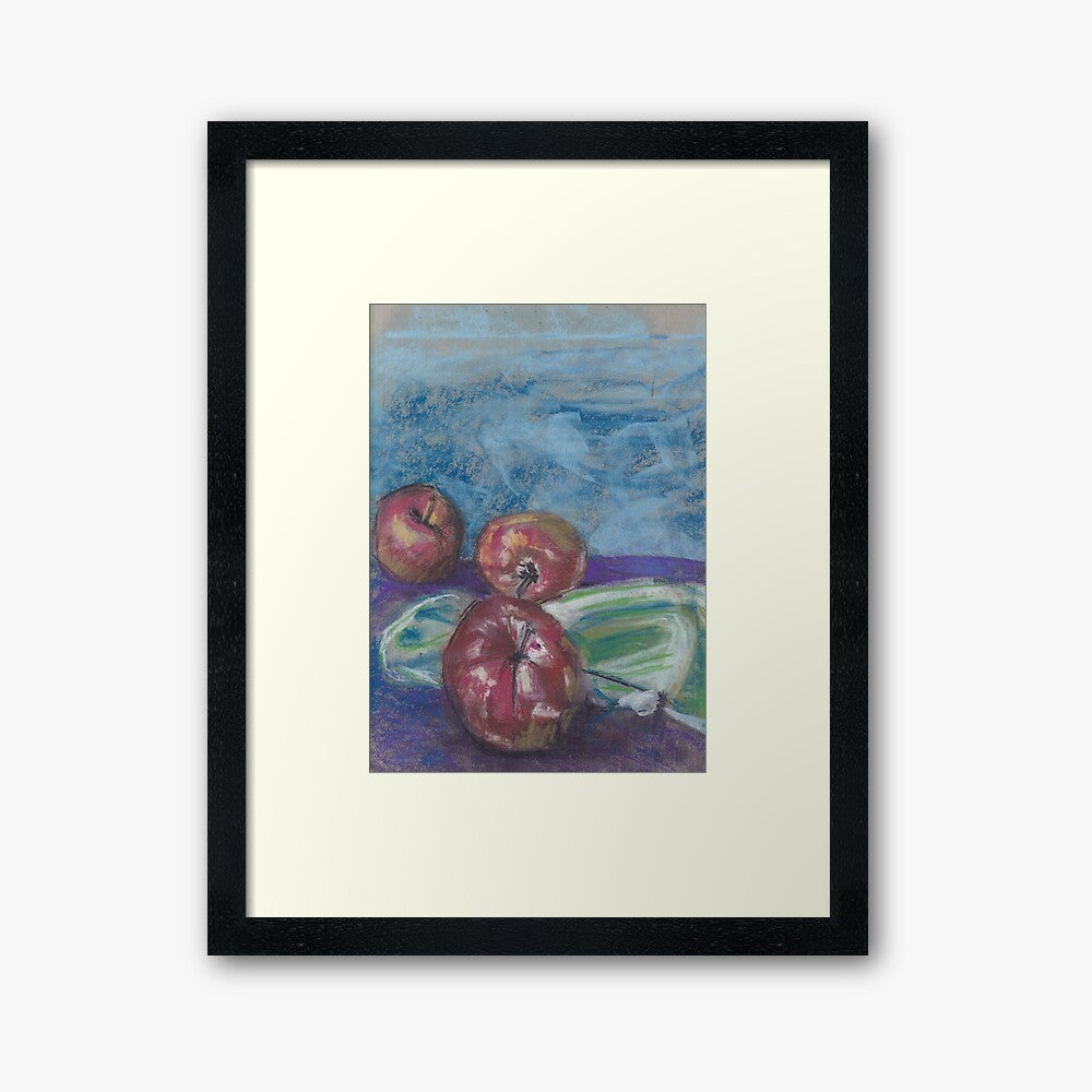 Soft Pastel - 12” x 9” Three Apples at Play